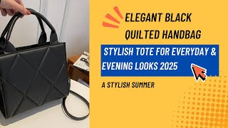 Elegant Black Quilted Handbag | Stylish Women’s Tote \& Crossbody Bag 2025