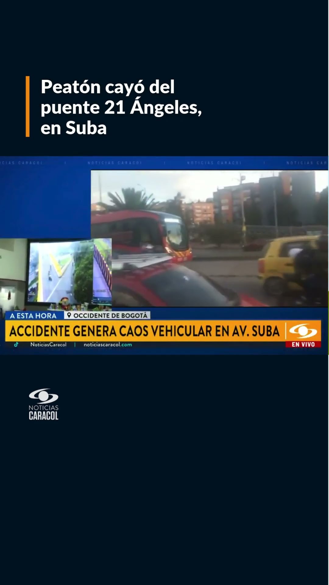 Tragedia en Bogotá: peatón cayó del puente 21 Ángeles, en Suba, y falleció en el sitio