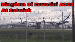 Kingdom Of Eswatini A340-313 Landing At Gatwick Airport