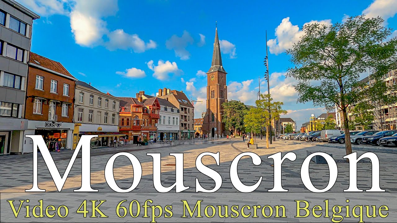 Мускрон | Бельгия | 4K | Пешие прогулки | Город Мускрон | Виртуальные туры