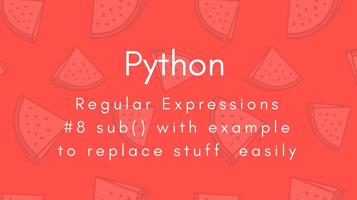 Regular Expressions 2018 | #8 re.sub() replace characters | Python | Tharun Shiv | Being A Pro