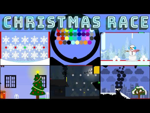 35 Marble Race EP. 21 : Christmas Race (in Algodoo) | RED HUY