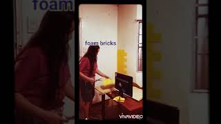 Applying foam bricks wall paper screenshot 3