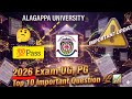 Alagappa University Distance Education 2026 Exam 📈 Important Question 💯