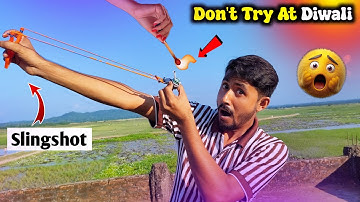 😳 What Happens When You Launch a Firecracker from a Slingshot? 💥 || Anisur Experiment 2.0 ||