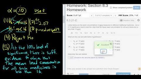 Hypothesis Test for a Population Mean Given the Data using StatCrunch