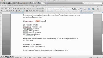 Objective-C Tutorials: 13 - Expressions and arithmetic operators
