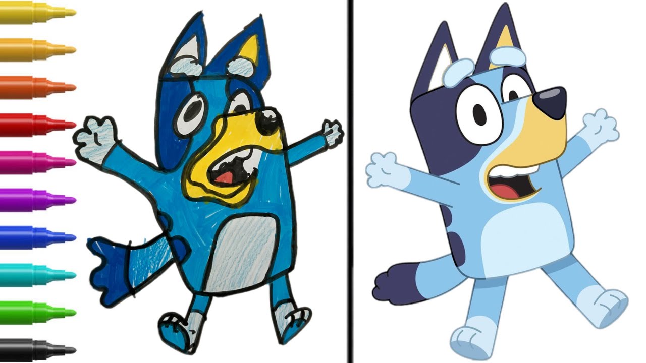 How to Draw Bluey Step by Step | Easy Drawing for Kids with Vanahay Art ...