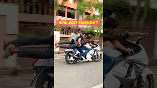 Friends Vs Best Friends 😂 #Farazstuntrider #Bikers #Superbikes #Hayabusa