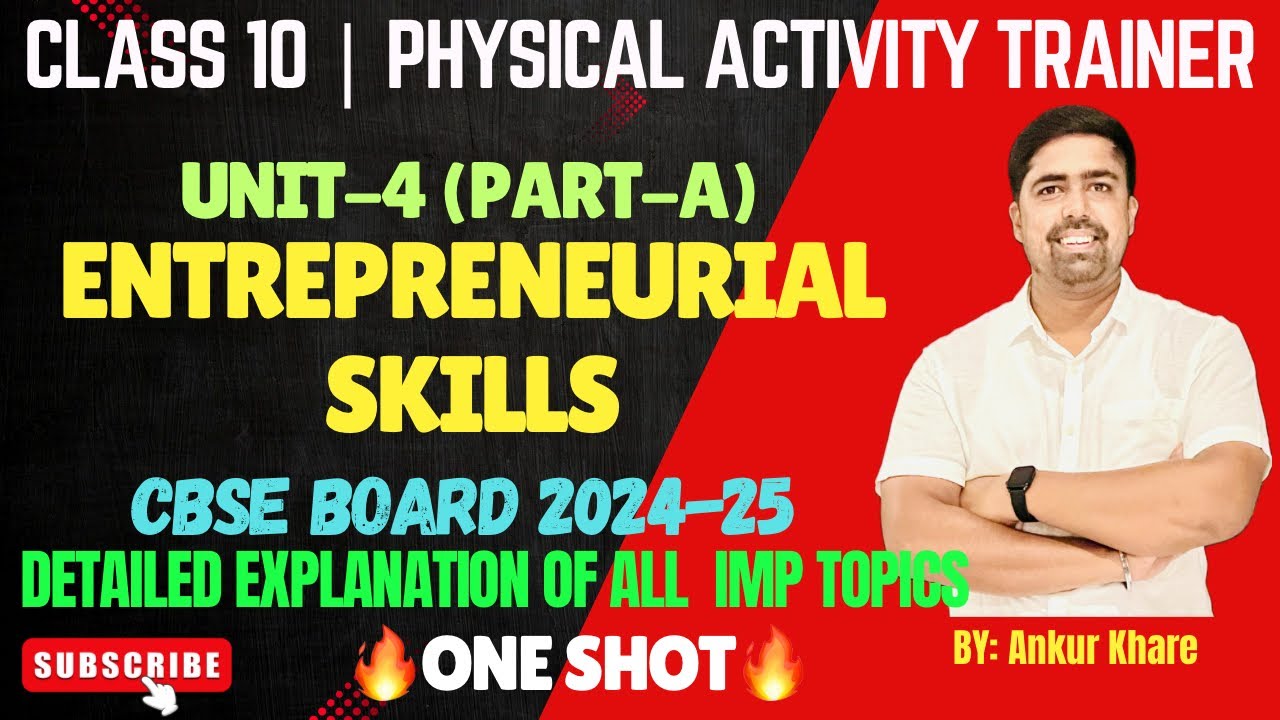 CLASS 10 | PHYSICAL ACTIVITY TRAINER | UNIT-4 | ENTREPRENEURIAL SKILLS ...