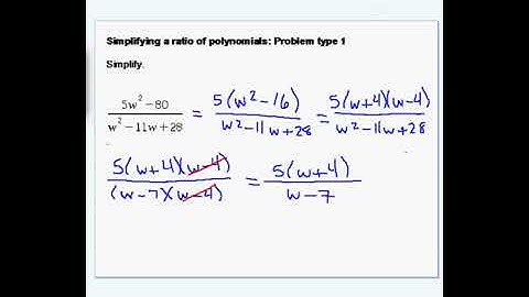 Simplifying a ratio of polynomials- Problem Type 1.avi
