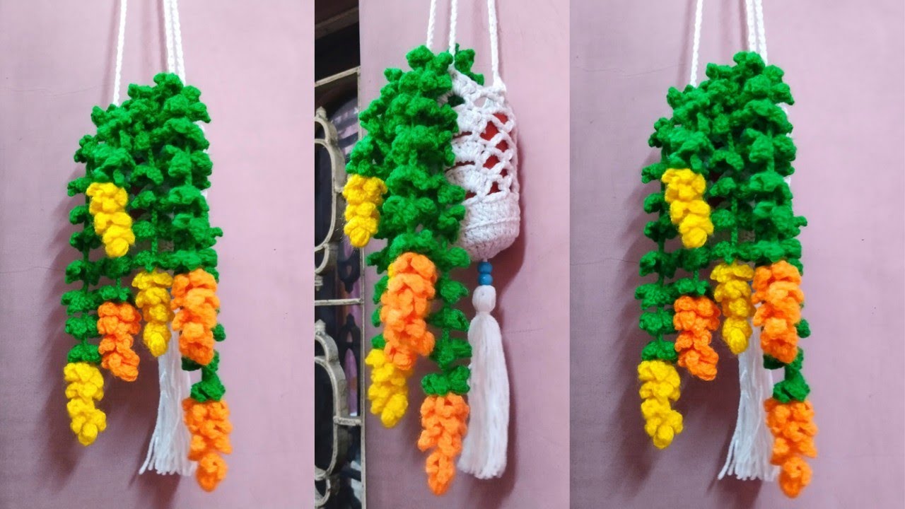 Crochet Hanging Vines with Flowers | Crochet Hanging Plant Tutorial ...