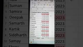 Employee's Joining Date Trick In Excel 😎 | Excel Formula For Job Interview 🔥 #learnexcel #bytetech