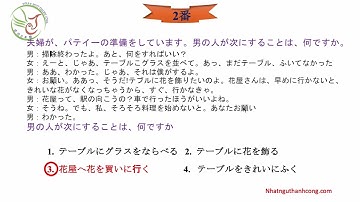 Đề thi nghe jlpt n3  tháng 7 năm 2012 có đáp án & Script mondai 1 2