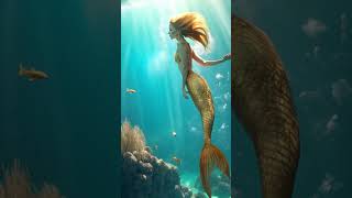Golden Mermaid Underwater