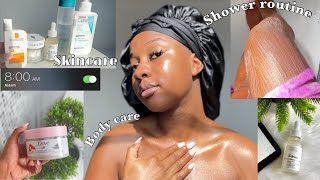 DAILY MORNING SHOWER ROUTINE?? + Skincare +  Clean with me?