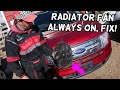 RADIATOR FAN IS ON ALL THE TIME FORD EDGE, LINCOLN MKX FIX. FAN STUCK ON