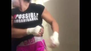 Rizin Japan backstage fight Gabi Garcia V Shinobu Kandori shootboxing