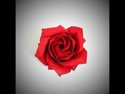 Cách Gấp Bông Hoa Hồng |Youtube Kid|Origami Rose. | Foci