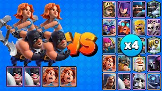 2 VALQUIRIAS + 2 VERDUGOS vs TODAS LAS CARTAS TERRESTRES X4 | Clash Royale