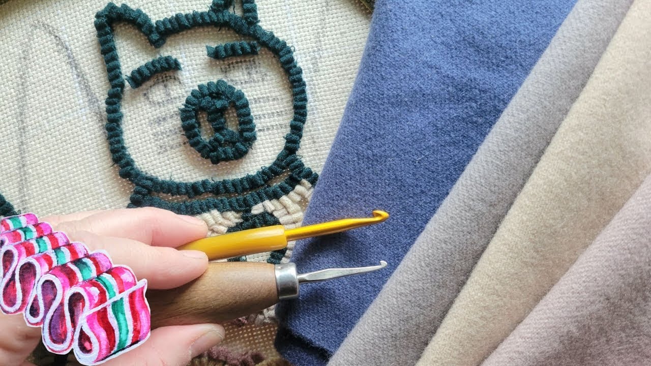 Can you Rug Hook with Crochet Hook? Rug Hooking Beginners DIY Tutorial Rug  Hooking Rag Rugs 