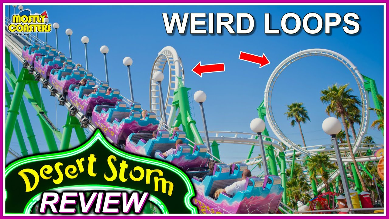 Desert Storm REVIEW Funky Double Looping Roller Coaster at Castles N