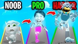 NOOB vs PRO vs HACKER In COLOR RUNNER!? (ALL LEVELS!)