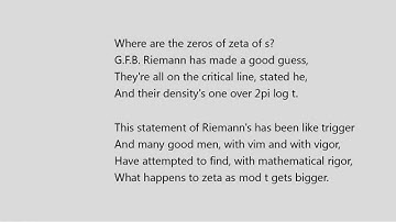 The Riemann zeta function - the song