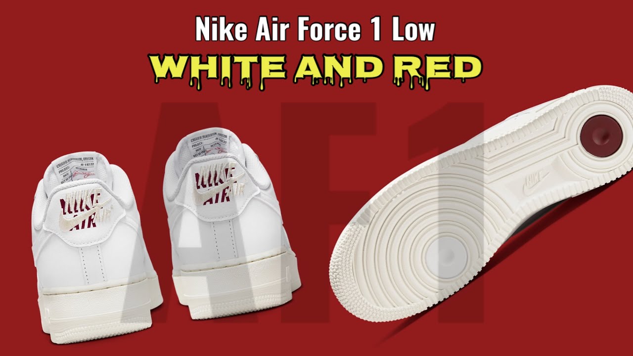 air force 1 low white and red