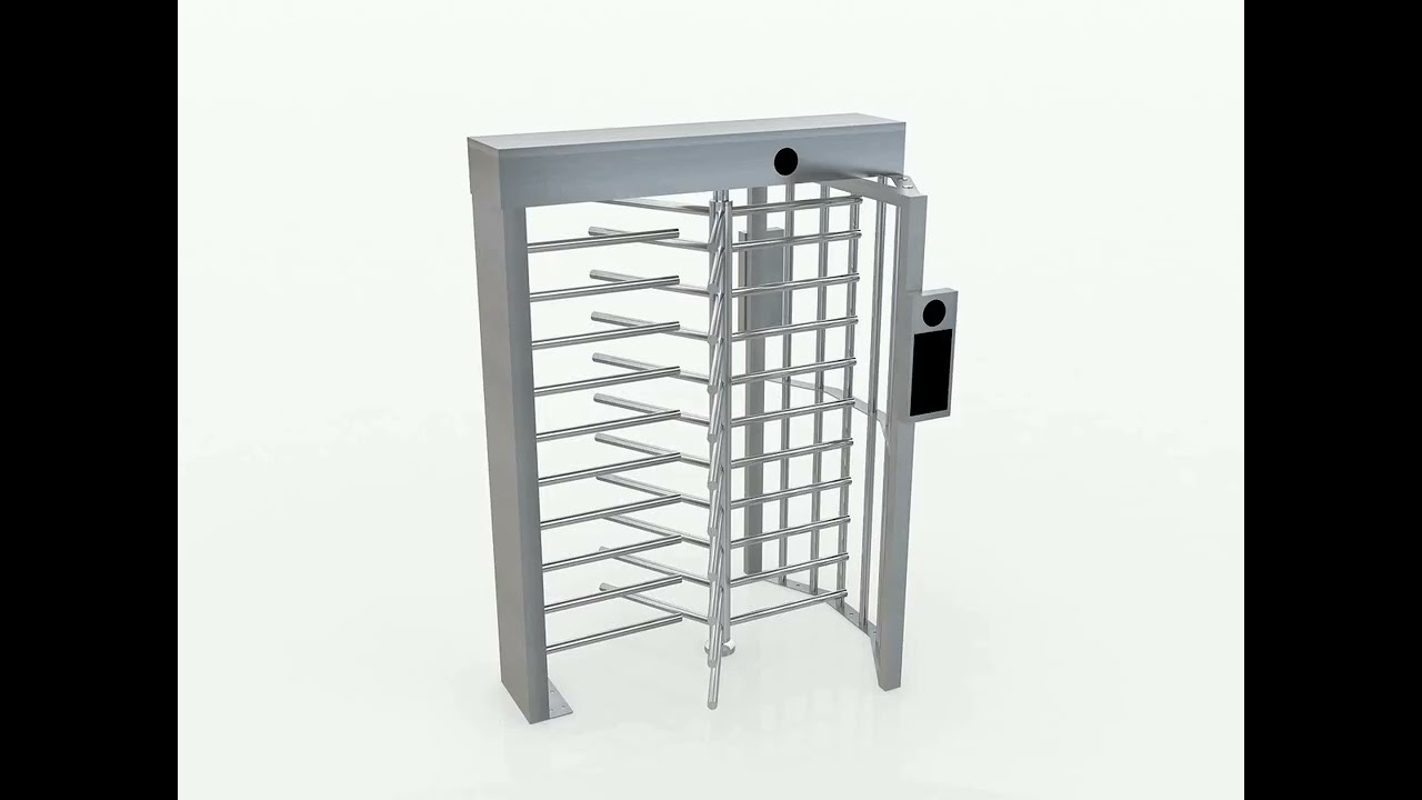 Full Height Turnstile Face Reader with Stainless Steel Turnstiles Secure Turn Style Gate