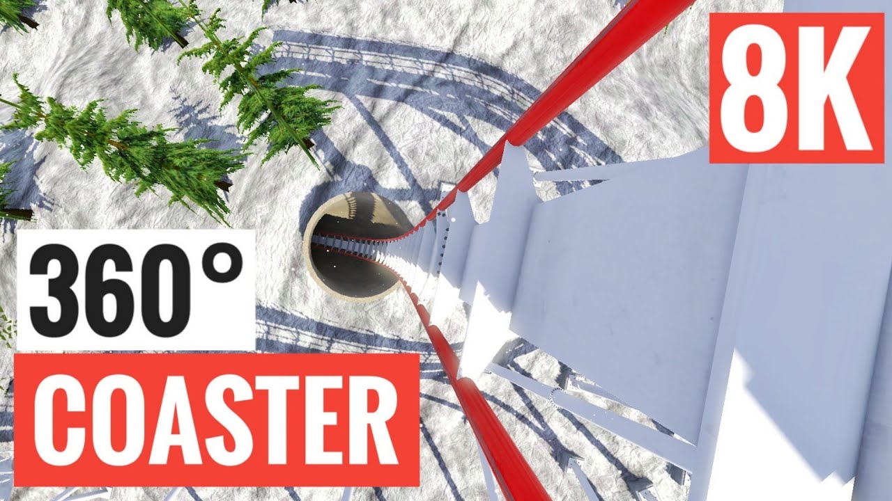 [360° 8K VR video] Roller Coaster Xmas Snow Virtual Reality Google ...
