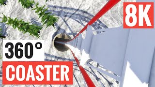 [360° 8K VR video] Roller Coaster Xmas Snow Virtual Reality Google Cardboard SBS 3D