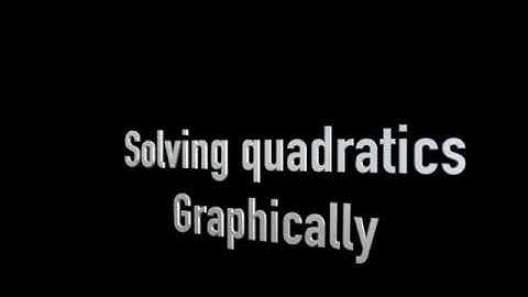 Solving Quadratics Graphically