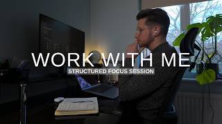 Work With Me | 2 Hour Deep Focus Session With Countdown Timer — Productivity Music
