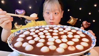 ASMR 手作りの白玉たっぷりおしるこ【日本語字幕】【咀嚼音/ Mukbang/ Eating Sounds】