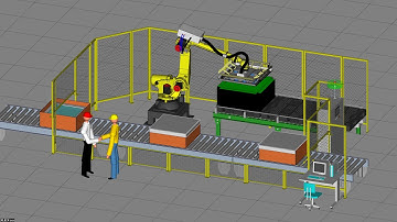 Fanuc Roboguide V9, fully animated linetracking simulation