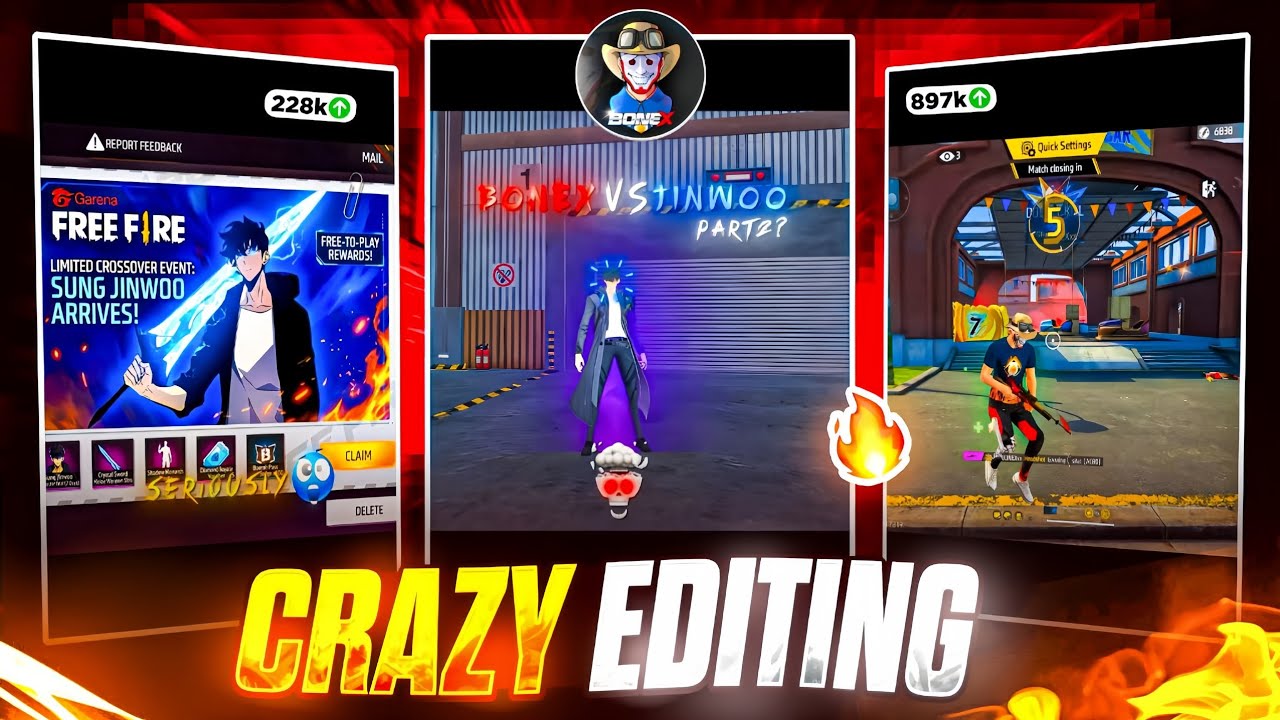 BONEX X JINWOO EDITING TUTORIAL LIKE @bonex4_ff 🤯| BONEX NEW SHORT ...