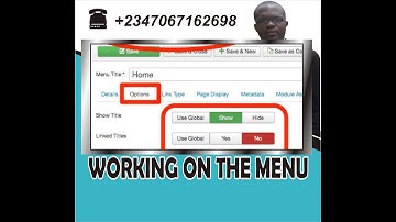 website design using joomla: joomla 011; working on the menus