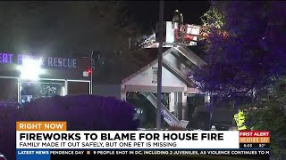 Fireworks to blame for Gilbert house fire