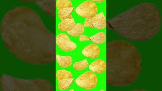 9 16 Potato Fries Falling Green Effect Video Fritters Falling Chroma Key