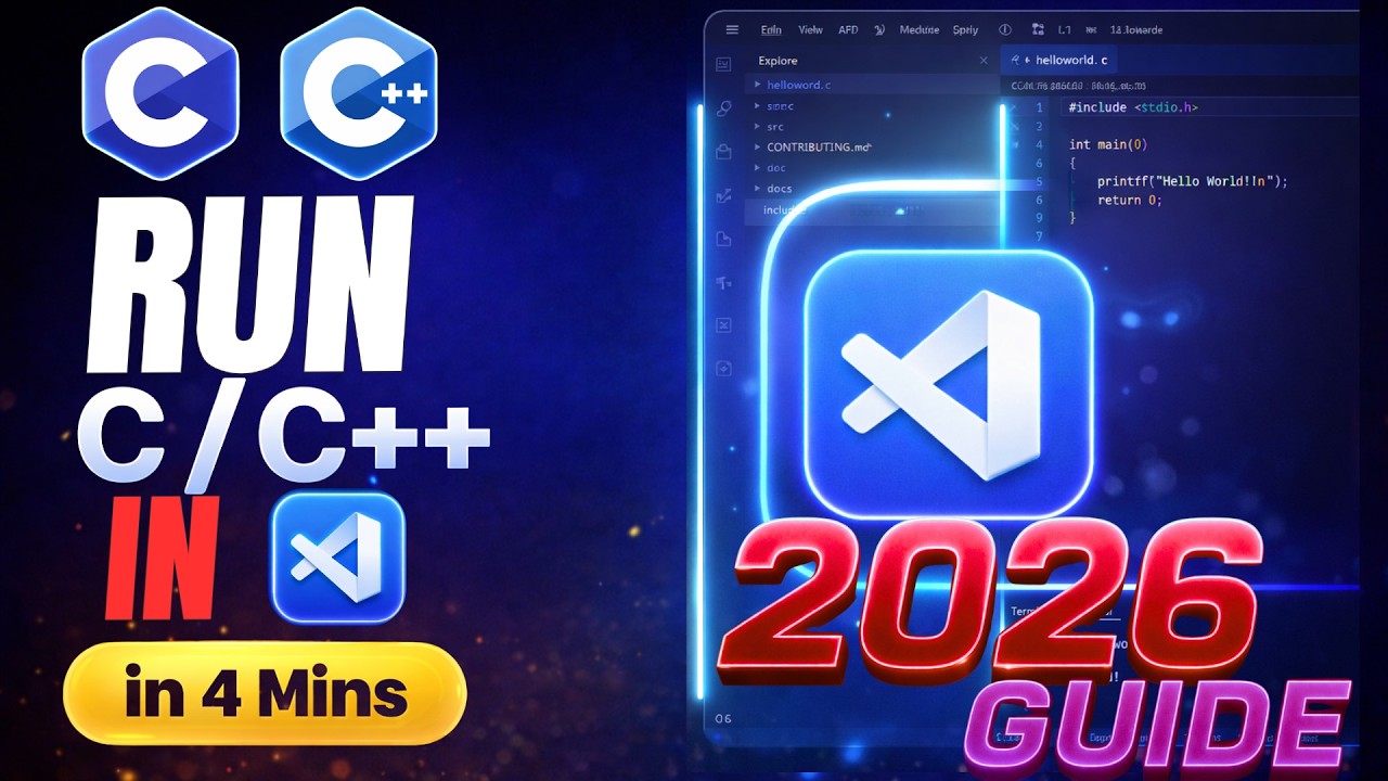 Run C/C++ Code in VS code | Step by Step guide 2026 - YouTube