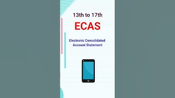ECAS Statement | Electronic Consolidated Account Statement | #ECAS#CAS #CDSL #NSDL