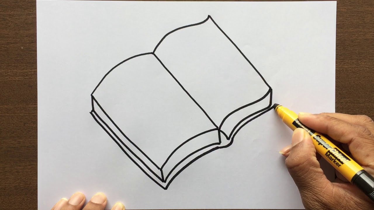 How to draw OPEN BOOK in 5 minutes 