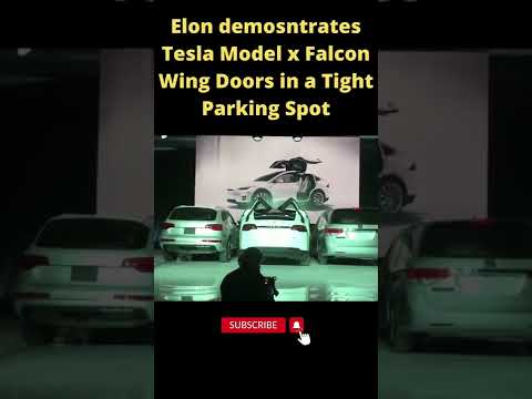 ⁣Elon Musk demonstrates Tesla model x Falcon wing doors #shorts