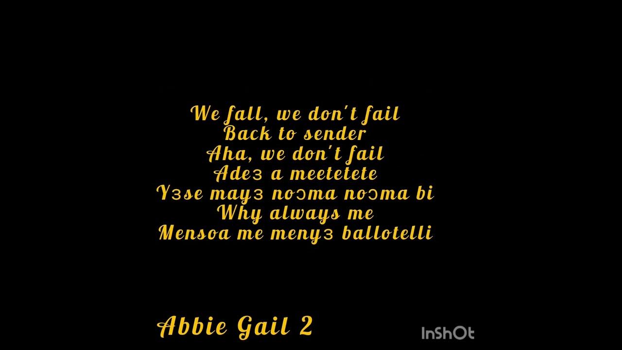 Amerado Back To Sender (lyrics) YouTube