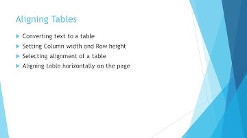 Word 2013 -  Lesson 15 - Aligning Tables