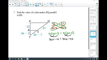 8 6   Example 7 Converse Triangle Proportionality Theorem