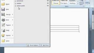 Word 2010 Tutorial The Microsoft Office Button-2007 Only Microsoft Training Lesson 1.7