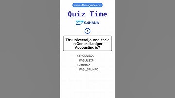 SAP S/4HANA Finance Quiz 7/100 #s4hana #sapfinance #s4hanafinance #quiz #answer