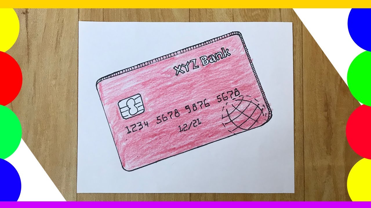 how to draw credit card | credit card drawing - YouTube